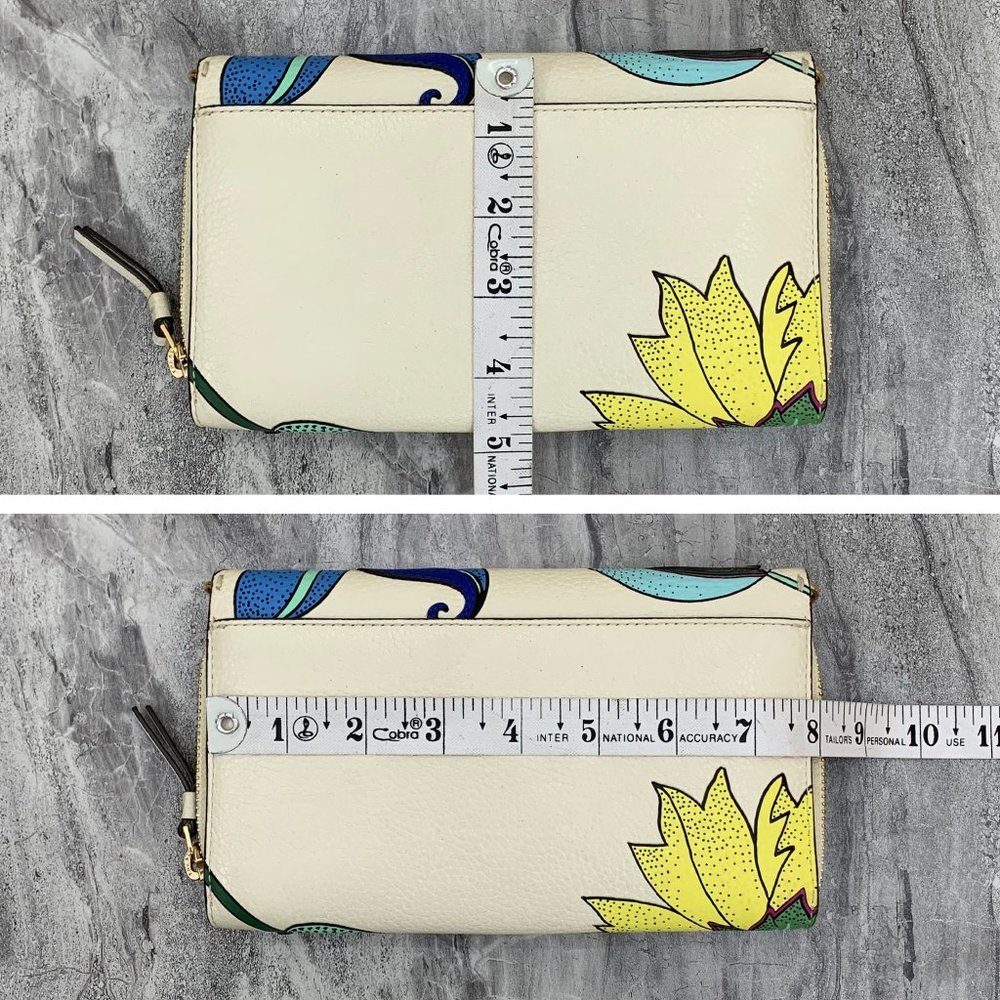 Tory Burch McGraw Floral Flap Wallet Fold Over Leather Crossbody Bag - Picture 7 of 11